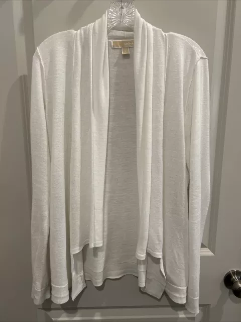 Michael Michael Kors Open Cardigan Sweater Women's Small White Long Sleeves