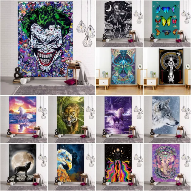 Clown Tapestry Animals Eagle Wall Hanging Throw Blanket Bedroom Bedspread Decor