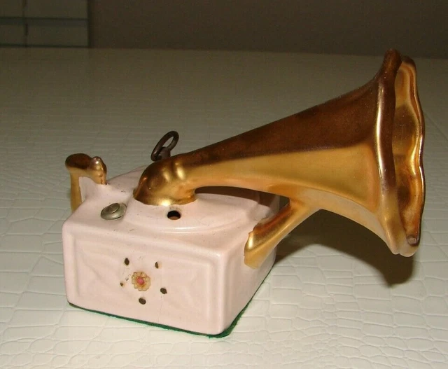 VINTAGE CERAMIC PHONOGRAPH Gramophone Music Box Japan Works 14.99