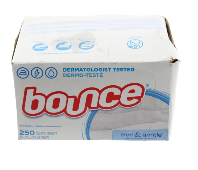 Bounce Free  Gentle Unscented Fabric Softener Dryer Sheets 250 Scents