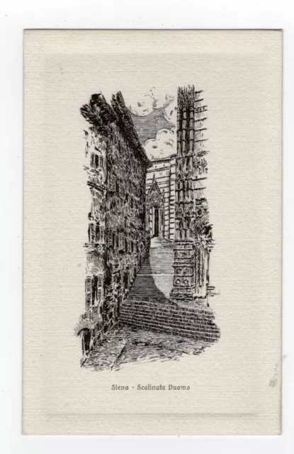 Siena Scalinata Duomo Cartolina Nr 28   Ill.  Petrucci  Ediz.giuntini Nv