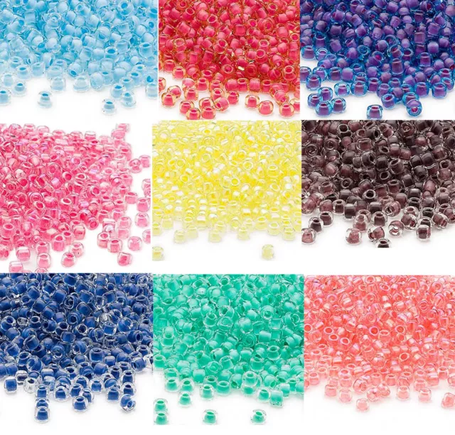 200 Inside Color Matsuno 6/0 Glass Seed Beads Translucent & Rainbow Spacer Beads