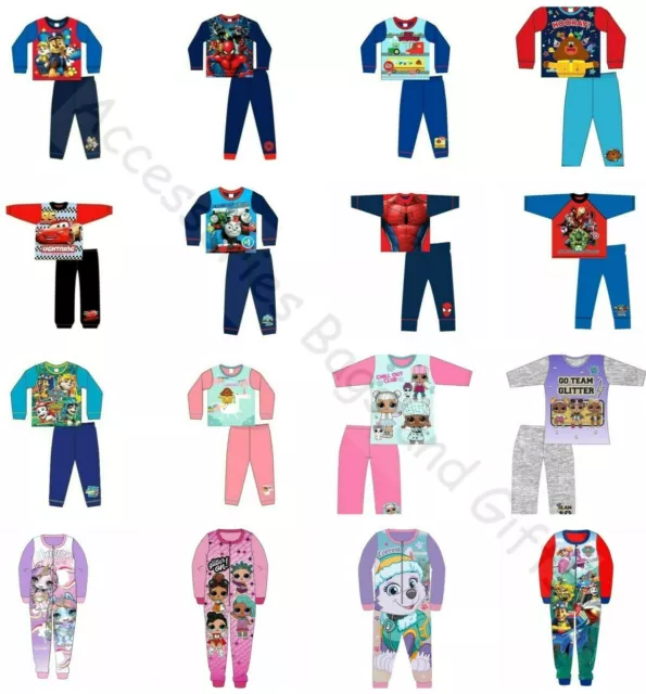 Childrens Kids Character All in One Sleepsuit Pyjamas Boys Girls Nightwear 1-10Y
