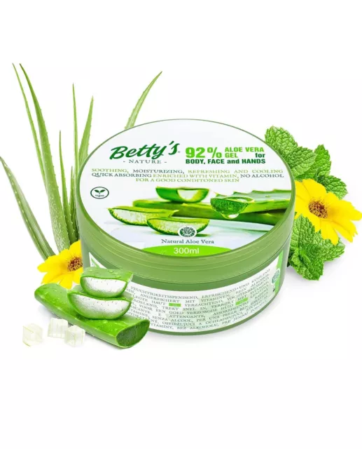 300ml BETTY'S NATURE Aloe Vera Gel for Body, Face & Hands/ Körper Gesicht & Hand