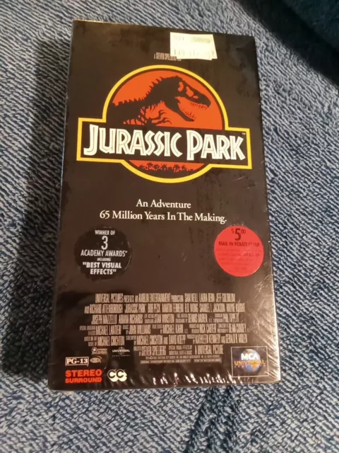 Jurassic Park by Steven Spielberg (VHS, 1993)  Factory Sealed, MCA Watermark