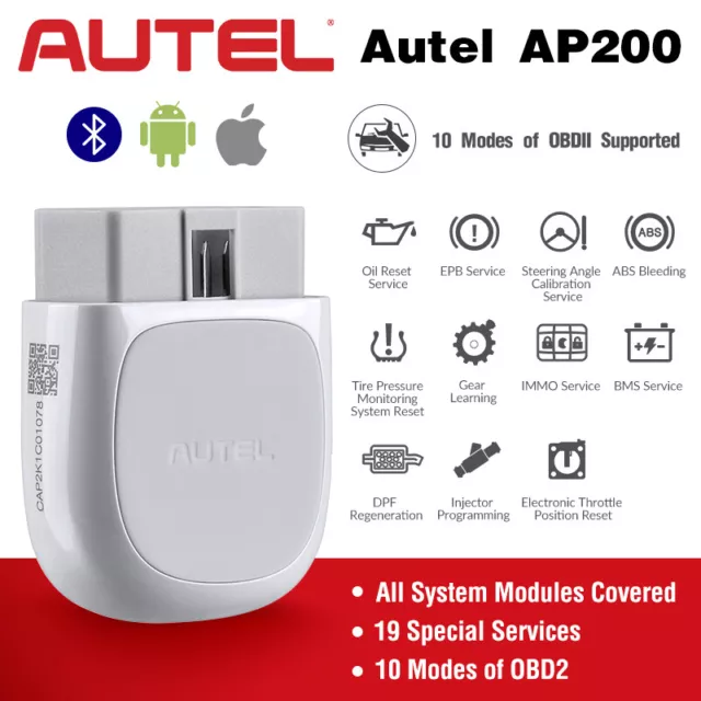 Autel AP200 Bluetooth OBD2 Diagnostic Scan Tool DPF SRS TMPS SAS EPB Engine ABS