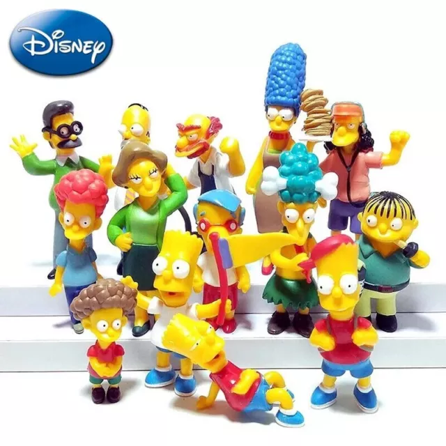 Simpsons Cartoon Action Figures Toy Funny Homer Marge Bart PVC Doll 14Pcs Models 3