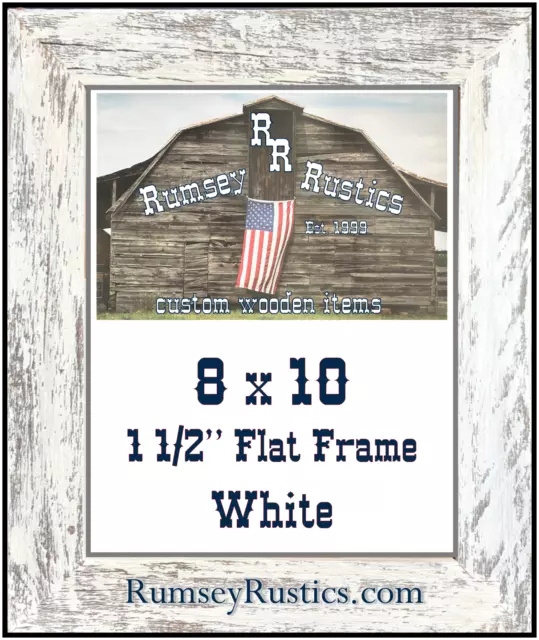 8x10" white washed barnwood rustic primitive barn picture frame distressed wood