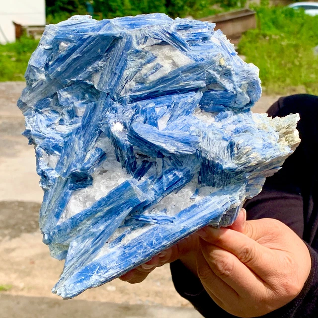 6.93LB Rare!! Natural beautiful Blue KYANITE with Quartz Crystal Specimen Rough