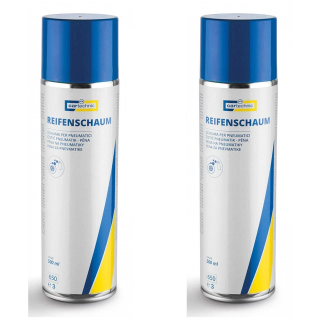 2 x Cartechnic Reifenschaum 500ml 40 27289 03465 2 Aktivschaum Gummipflege