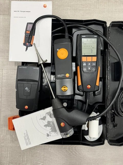 Testo 310 Combustion Analyzer Kit with Printer W/ 316-1 Leak Detector Sniffer