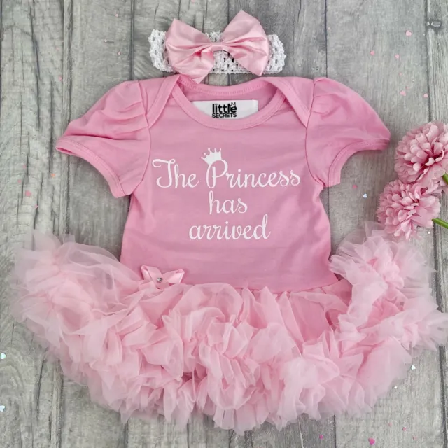 PRINCESS NEWBORN DRESS TUTU ROMPER, White Glitter design, Baby Girl Gift