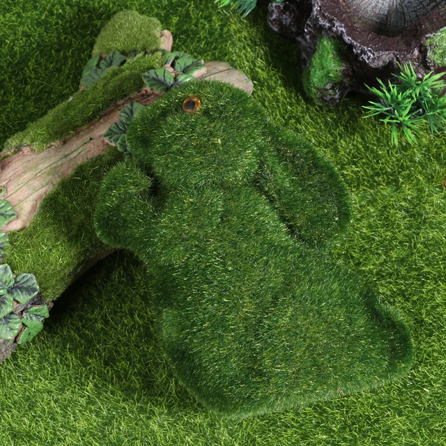 1pc Ornament Künstliche Moos Dekorative Bunny Statue