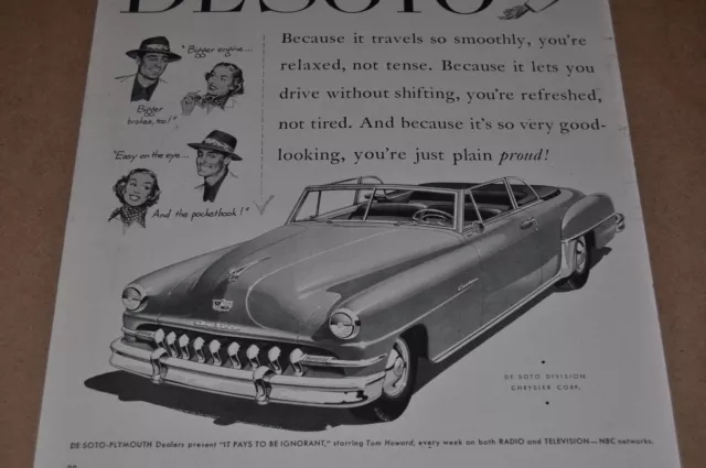 1951 DeSoto advertisement, DE SOTO Custom Convertible, top down 2