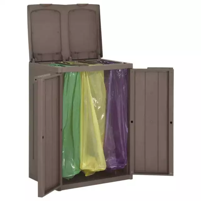 Cubo de Basura con 2 Puertas Papelera Contenedor de Reciclaje Cocina PP vidaXL 2