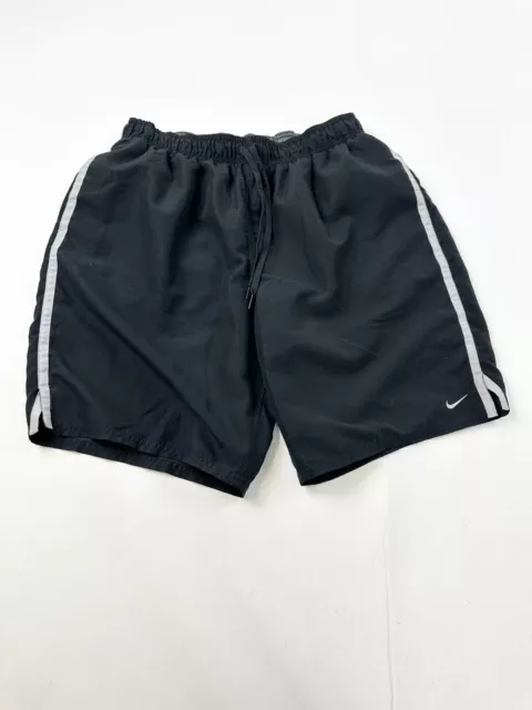 Nike Swim Trunks Board Shorts Mens XL Black Grey Swim Mesh Lined