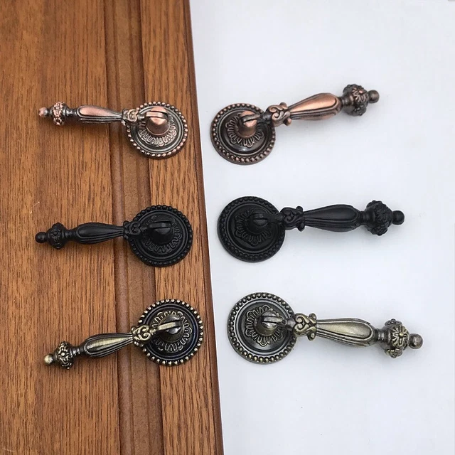 2 Pcs Door Knob Pull Hardware Vintage Furniture Cabinet Handle Cupboard Wardrobe