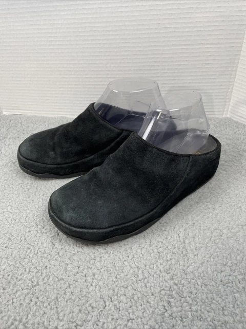 FITFLOP LOAFF SUEDE Clogs Mules Women s Size 7 US Black EU 38 Slip On Shoes 39.99 PicClick