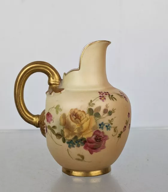 Antique Royal Worcester Blush ivory Porcelain China Art nouveau Gilt Jug c1899