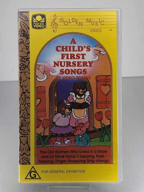 Golden Book Music Video A Child's First Nursery Songs VHS 1992, GOLDEN Music A CHILD'S FIRST NURSERY SONGS 25 Video Songs