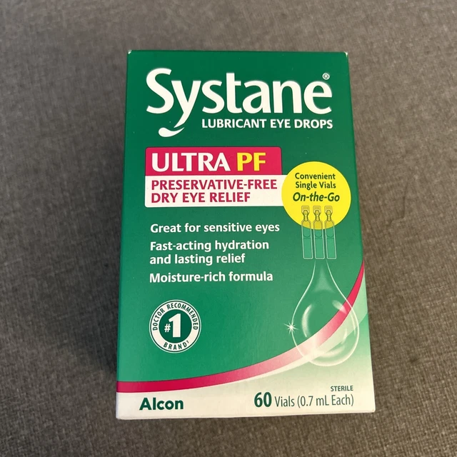 NEW SYSTANE ULTRA PF 60 Lubricant Eye Drops Vials Expiration Date12/