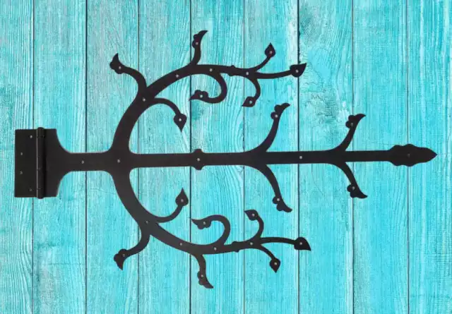 Gate Hinges Door Iron Strap Hinge Black Barn Heavy Duty Shed Pack Wrought Hinge