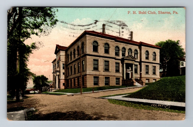Sharon PA-Pennsylvania, F.H. Buhl Club, Antique c1909 Vintage Postcard