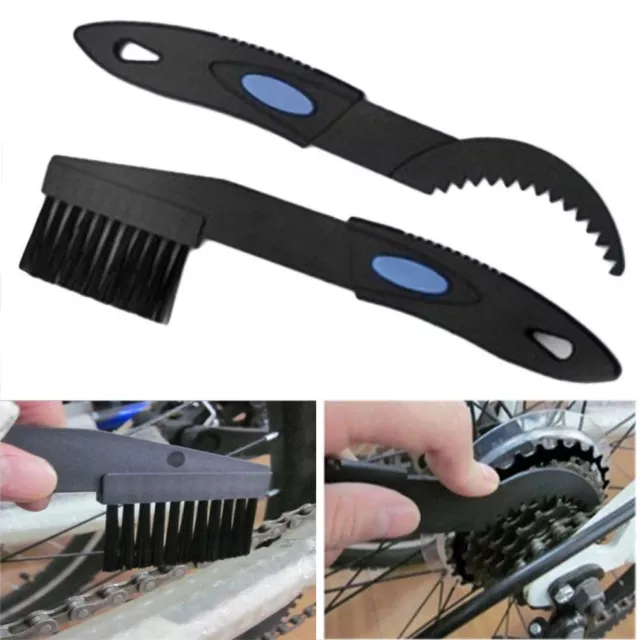 2PCS Portable Bicycle Chain Cleaner Cycling Cleaning Kit Bike Brushes Wash Tool