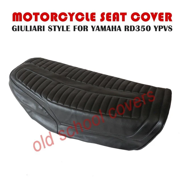 Housse De Siège Double En Similicuir Noir Pour Yamaha RD350 - Avec Base En Mousse Dure, Neuf