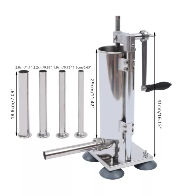 3L/6lbs Vertical Sausage Filler Stuffer Machine For Commercial Kitchen Making US 2