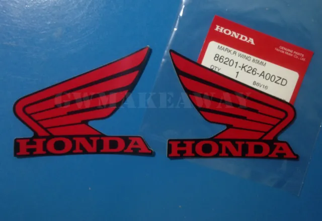 Honda wing Logo Vinyl Decal Car Truck Window Sticker Motorcycle 85MM Red Black