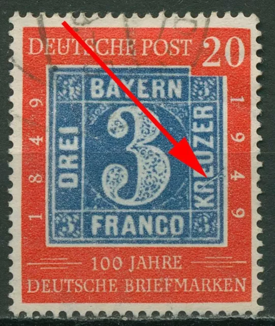 Bund 1949 100 Jahre dt. Briefmarken mit Plattenfehler 114 I gestempelt