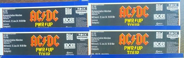 AC/DC TICKET MÜNCHEN 12.06.24 Stehplatz Innenraum 4 Karten EUR 500,00 ...