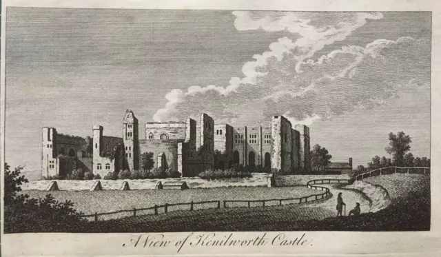 1776 Antique Print; View of Kenilworth Castle, Warwickshire by Goadby
