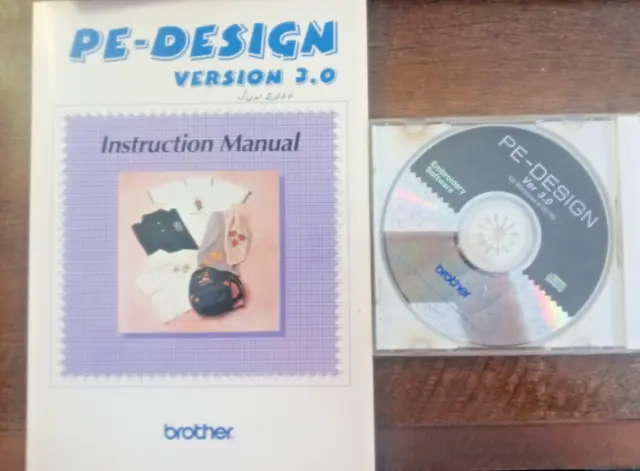 CD de software de bordado Brother PE-Design versión 3.0 versión 3 para Windows 95/98