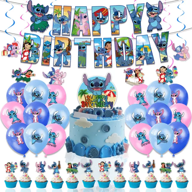 Lilo & Stitch Theme Backdrop Happy Birthday Party Decorations Supplies Set