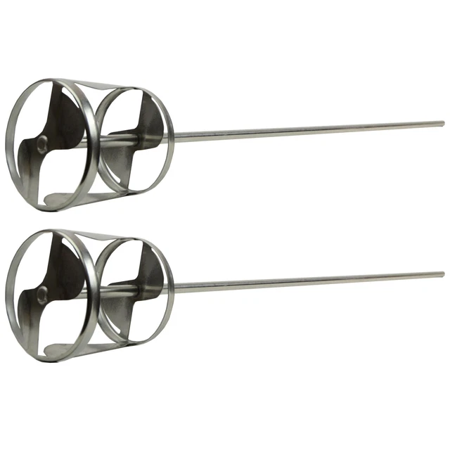 Hojas mezcladoras de acero inoxidable Jiffy CO. PS-2 eje de 1/2 in de 10-50 galones (2