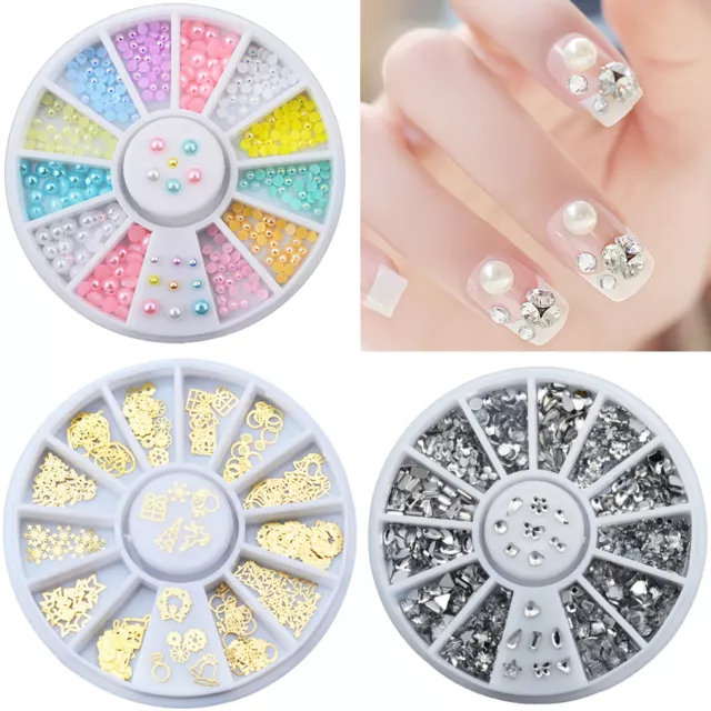 Crystal Bowknot Rhinestone Nail Art Accessories 3D DIY Jewelry Makeup Wheel Tool