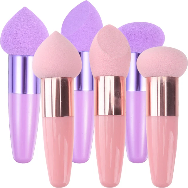 6 piezas Pluma de maquillaje Cepillo de maquillaje Pluma Cara Esponja Maquillaje Cepillos de viaje Maquillaje