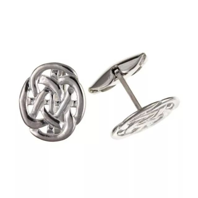 925 Sterling Silver Oval Celtic Style Cufflinks 20x16x17mm 925 UK HM With Box