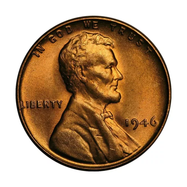 1946 P Lincoln Wheat Cent Choice BU 1c Brilliant Uncirculated OBW Superb Detail