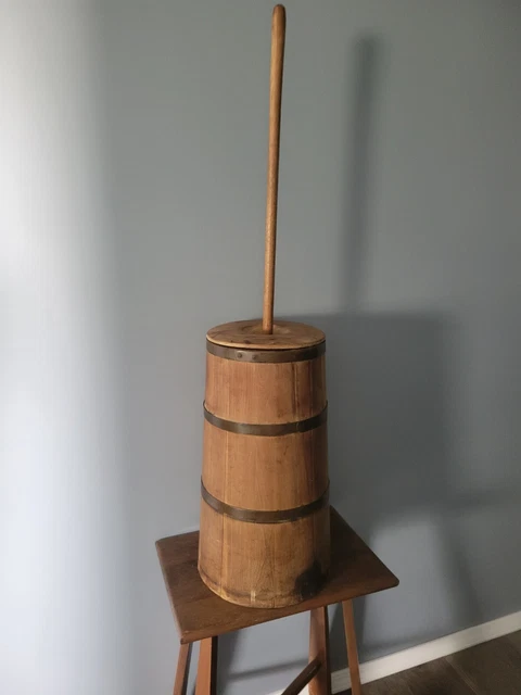 ANTIQUE VINTAGE WOOD~WOODEN BUTTER CHURN~1800's~NICE PATINA~FARM TOOL~FARM HOUSE