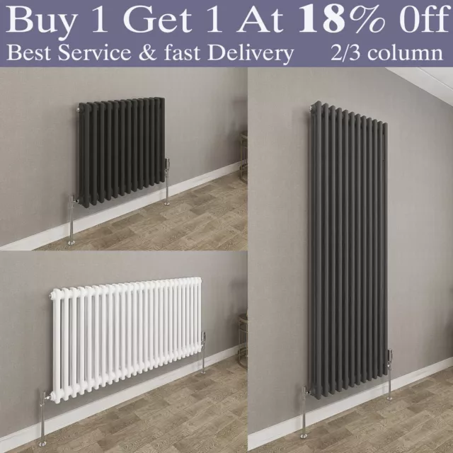 Anthracite White Traditional 2 3 4 Column Cast Iron Style Radiator Rads Vintage