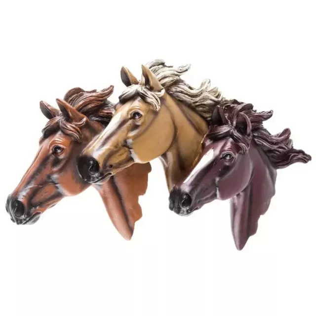 Colorful Western Home Deco Horse Stampede Resin Wall Art r  8" X 12" X 5"  Hooks
