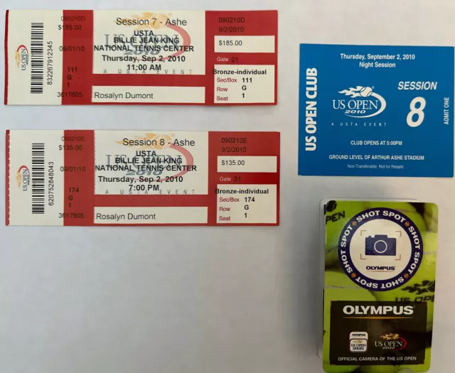 US OPEN USTA Full tickets 9/02/2010- Federer-Djokavic-Sharipova matches/map/pass