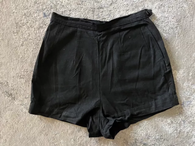 Vintage 1950s Black High Waisted Shorts Hot Pants WHITE STAG