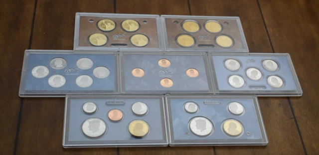 7 Proof Sets ~ 2009 ~ 2010 ~ S ~ Dollar ~ Quarter ~ Kennedy Half ~ Presidential