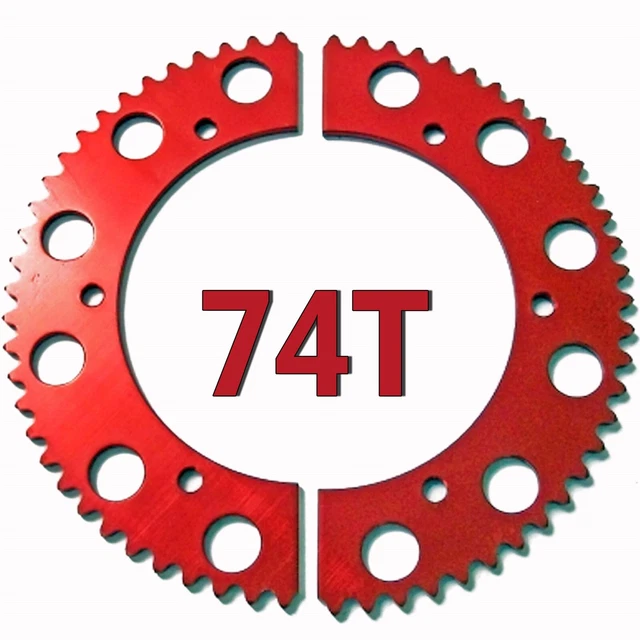 74T (tooth) #35 Chain Split Sprocket Racing Go-Kart Fun Cart Barstool Gear RLV