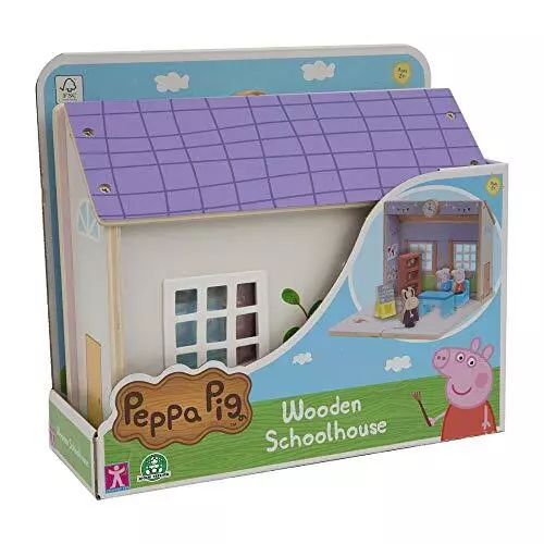 Casinha Da Peppa Pig Mobiliada Em Madeira Mdf C/ Móveis 41cm - R$ 298,53