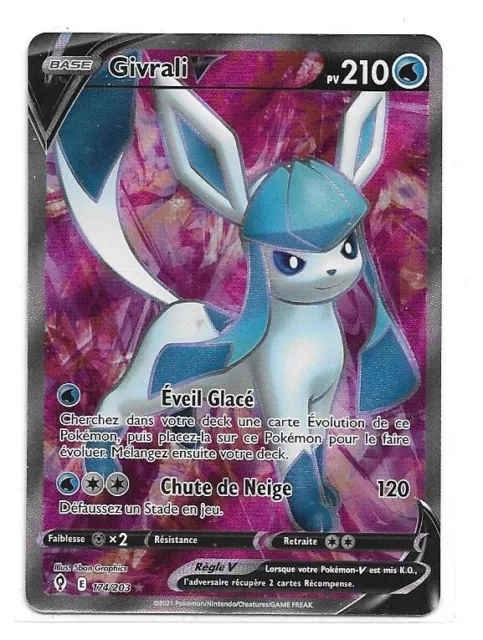 Carte Pokemon Givrali V 210 Pv 174/203 Serie Epee Et Bouclier Evolution Celeste